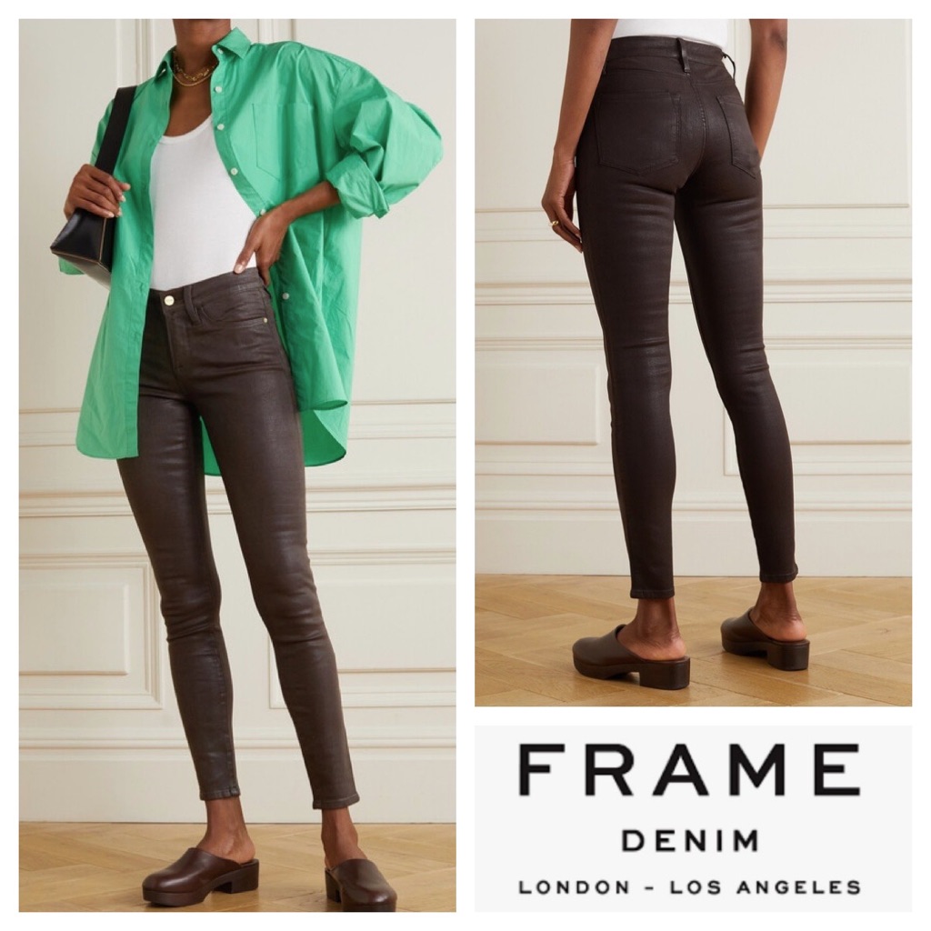 Frame Le High Waist Coated Skinny Jeans 26